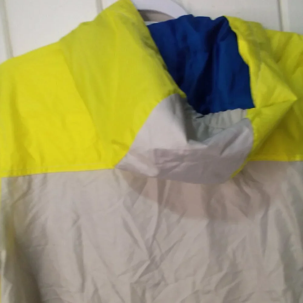 Old Navy Windbreaker Kids L Jacket In A Pocket Lightweight Yellow Gray